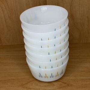 Vintage Anchor Hocking Fire-King Candle glow Custard Cups Prep Bowls Set of 7